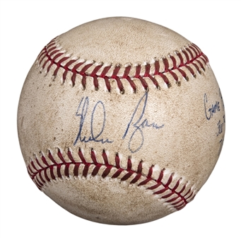 1990 Nolan Ryan Game Used, Signed, & Inscribed 300th Win Baseball (JSA) 